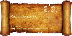 Reit Dominik névjegykártya